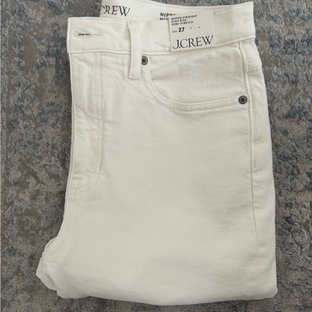 J. Crew Women’s White Straight Jeans